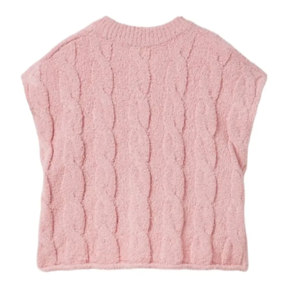 ZARA Kids | Pink | BOUCLÉ CABLE KNIT VEST